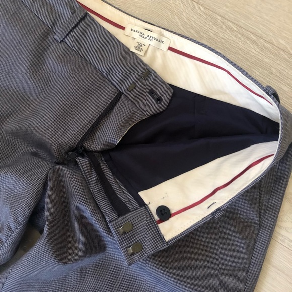 Banana Republic Ryan Fit Navy Wool blend Cuffed Dress Pants - Picture 4 of 16